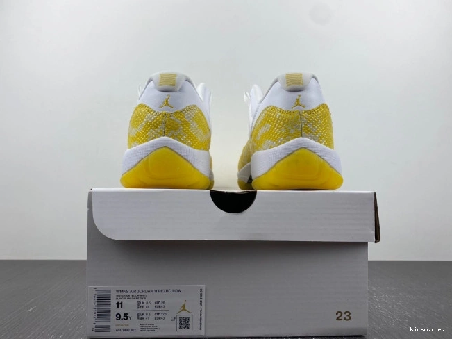 Cheap WMNS Yellow Low Jordan Snakeskin Air 11 AH7860-107 0821